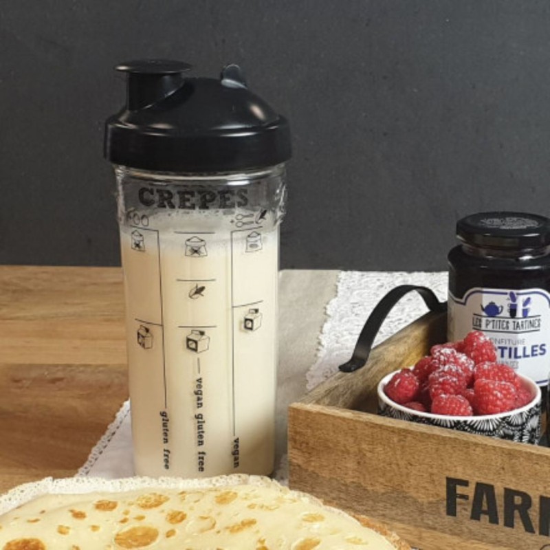 Shaker Vegan – Crêpes, pancakes & gaufres Cookut | Recettes intégrées & anti-grumeaux