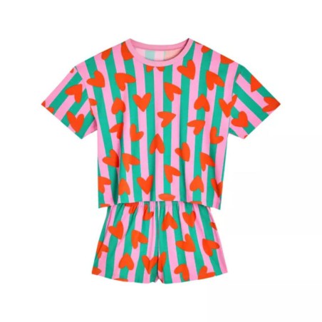Pyjama Coton Bio - Coeurs Rayures - We Are Jolies