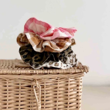Chouchou Rose in April – Scrunchie coton OEKO‑TEX, made in Portugal 