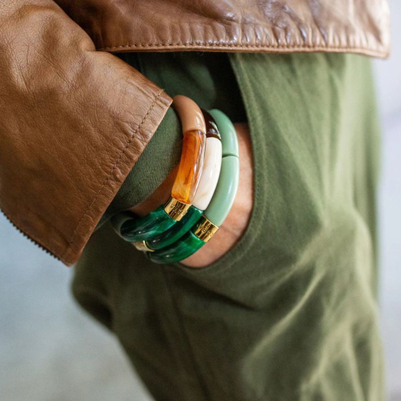 Bracelet Pipoca – Bijou résine ou acrylique & acier doré à l\'or fin – Parabaya