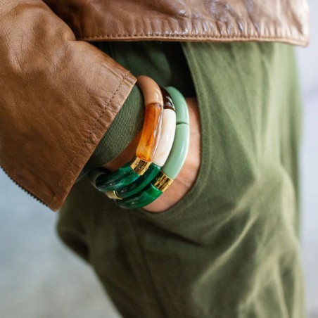 Bracelet Pipoca – Bijou résine ou acrylique & acier doré à l\'or fin – Parabaya