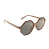 Charly Therapy - Lunettes solaires hexagonales monture recyclée - Frida marron