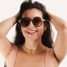 Charly Therapy - Lunettes solaires couleur beige caramel à monture ronde recyclée - Belmont luma
