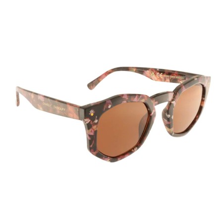 Charly Therapy - Lunettes solaires brunes à monture hexagonale recyclée - Audrey spring