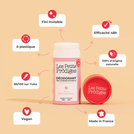 Déodorant Les Petits Prodiges – 100% Naturel, Parfum Eucalyptus 