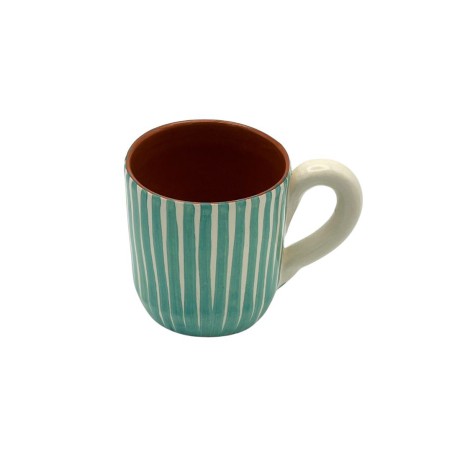 Mug céramique vert d’eau lignes - A Loja de Ceramica