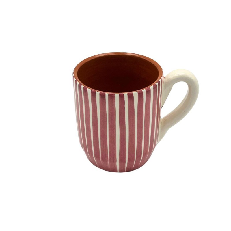 Mug lignes Vieux rose – A Loja da Cerâmica, Fabrication Artisanale Portugaise