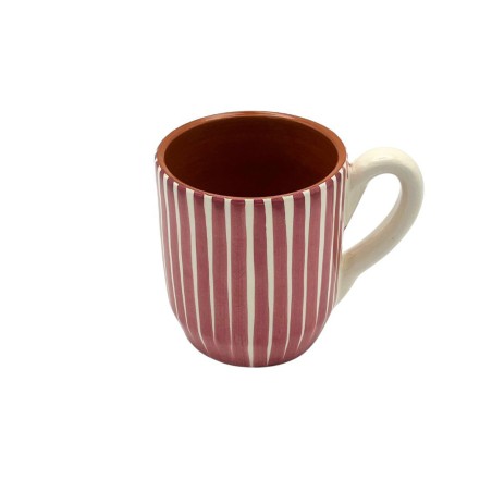 Mug lignes Vieux rose – A Loja da Cerâmica, Fabrication Artisanale Portugaise