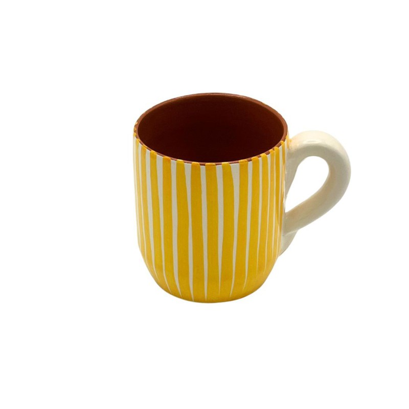 Mug lignes Jaune – A Loja da Cerâmica, Fabrication Artisanale Portugaise