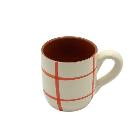 Mug céramique carreaux rouge - A Loja de Ceramica