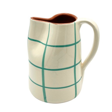 Cruche 1L céramique carreaux vert d’eau - A Loja de Ceramica