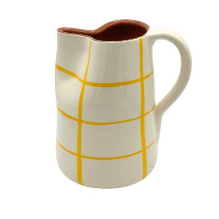 Cruche 1L céramique carreaux jaune moutarde - A Loja de Ceramica