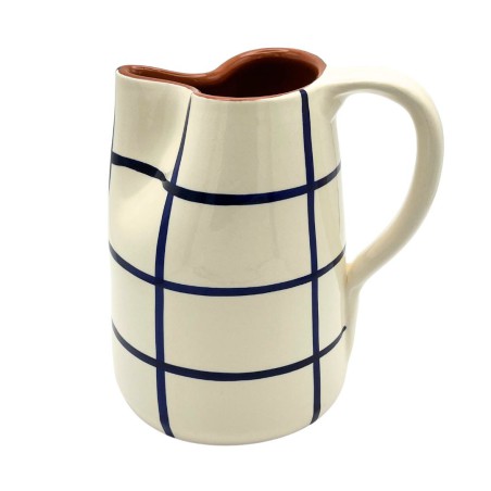 Cruche 1L céramique carreaux bleu denim - A Loja de Ceramica