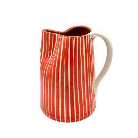 Cruche 1L céramique lignes rouge - A Loja de Ceramica