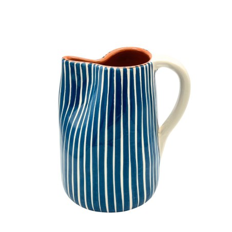 Cruche 1L céramique lignes bleu denim - A Loja de Ceramica