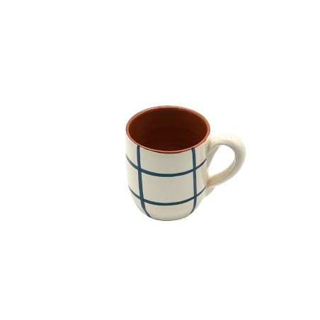 Mug céramique carreaux bleu denim - A Loja de Ceramica