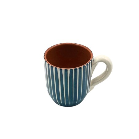 Mug céramique bleu denim lignes - A Loja de Ceramica