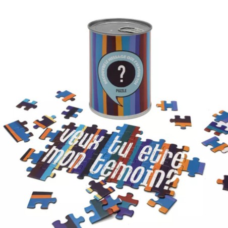 Puzzle à message Veux-tu être mon témoin? - BWAT