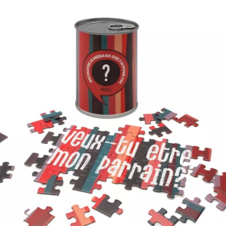 Puzzle à message Veux-tu être mon parrain? - BWAT