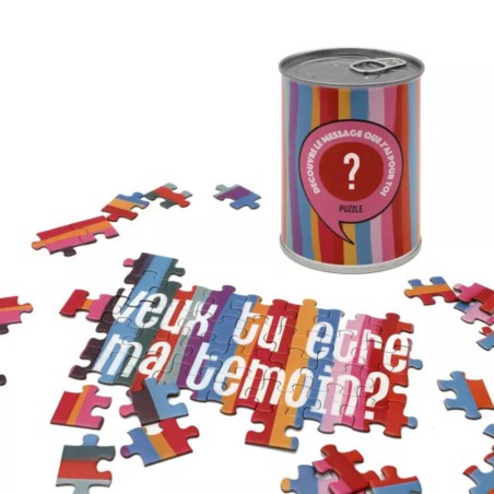 Puzzle à message Veux-tu être ma témoin? - BWAT
