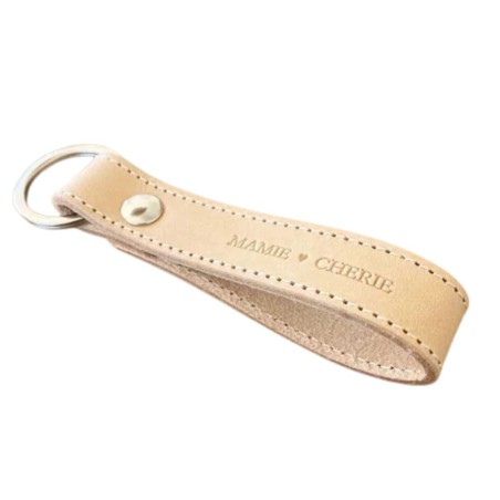 Marcel & Lily - Porte-clés en cuir naturel - Mamie chérie