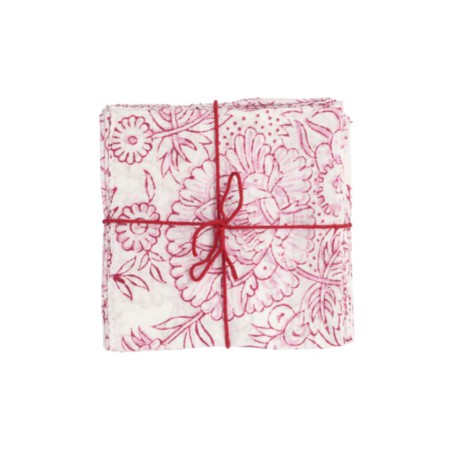 Serviettes en tissu Suzette à Table – Lot de 4 – Coton surcyclé et coloré