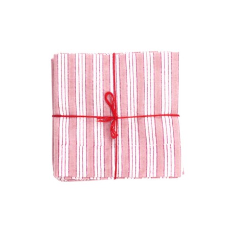 Serviettes en tissu Suzette à Table – Lot de 4 – Coton surcyclé et coloré