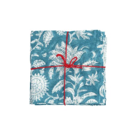 Serviettes en tissu Suzette à Table – Lot de 4 – Coton surcyclé et coloré