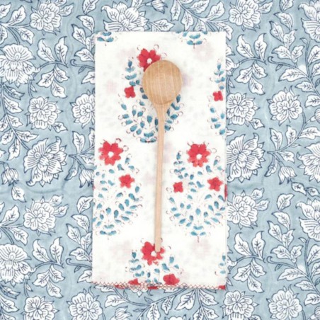 Serviettes en tissu Suzette à Table – Lot de 4 – Coton surcyclé et coloré