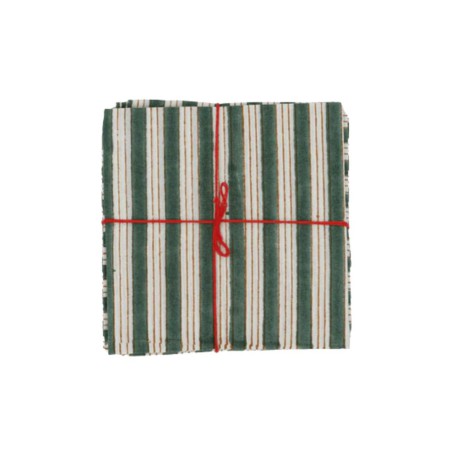 Serviettes en tissu Suzette à Table – Lot de 4 – Coton surcyclé et coloré