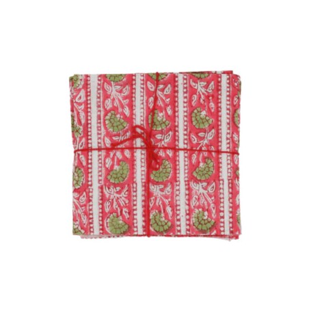 Serviettes en tissu Suzette à Table – Lot de 4 – Coton surcyclé et coloré