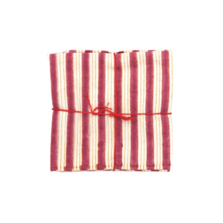 Serviettes en tissu Suzette à Table – Lot de 4 – Coton surcyclé et coloré