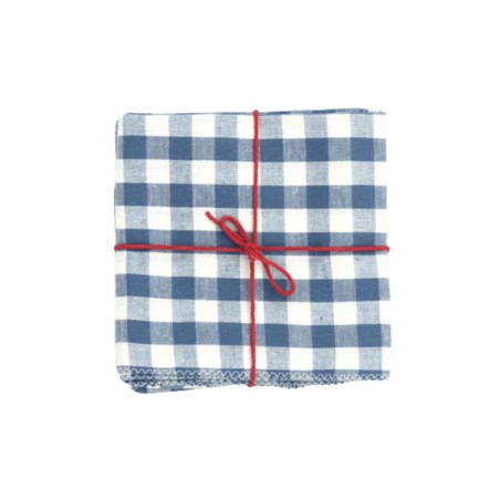 Serviettes en tissu Suzette à Table – Lot de 4 – Coton surcyclé et coloré