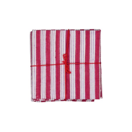 Serviettes en tissu Suzette à Table – Lot de 4 – Coton surcyclé et coloré