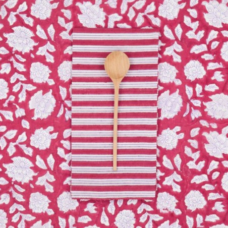 Serviettes en tissu Suzette à Table – Lot de 4 – Coton surcyclé et coloré