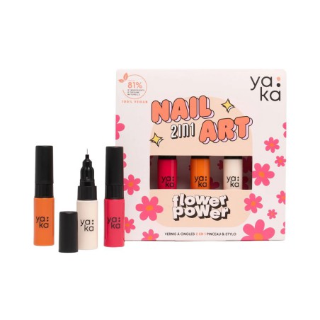 Kit Vernis 2-en-1 Flower Power – Yaka Paris, Manucure Colorée et Fun