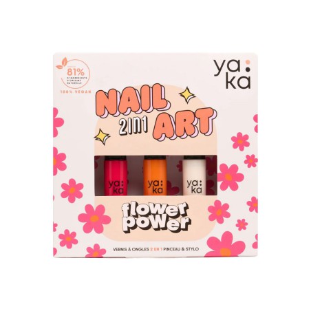 Kit Vernis 2-en-1 Flower Power – Yaka Paris, Manucure Colorée et Fun