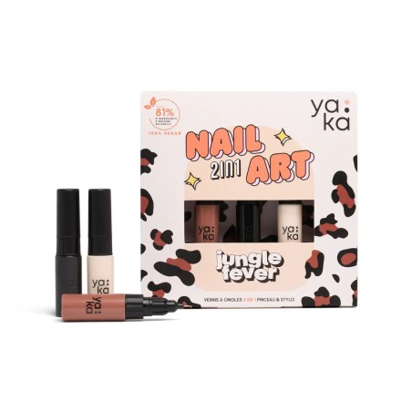 Kit Vernis 2-en-1 Jungle Fever – Yaka Paris, Manucure Facile et Brillante