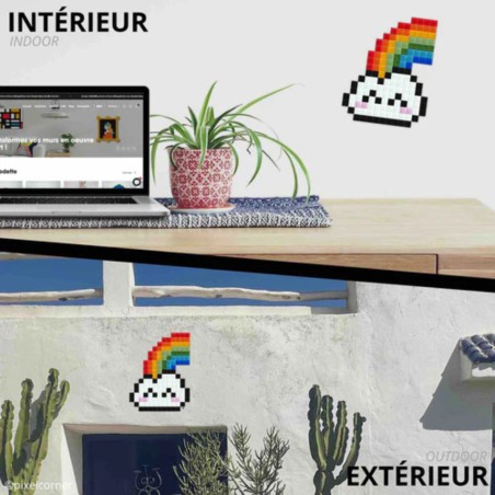 Pixel Art Kit « Rainbow Cloud » – DIY Mosaïque Rétro Douceur & Couleur