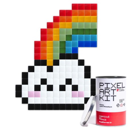 Pixel Art Kit « Rainbow Cloud » – DIY Mosaïque Rétro Douceur & Couleur
