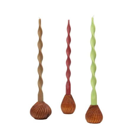 Bougeoir Swirl L Originalhome – Bois de Teck Recyclé & Ambiance Chaleureuse