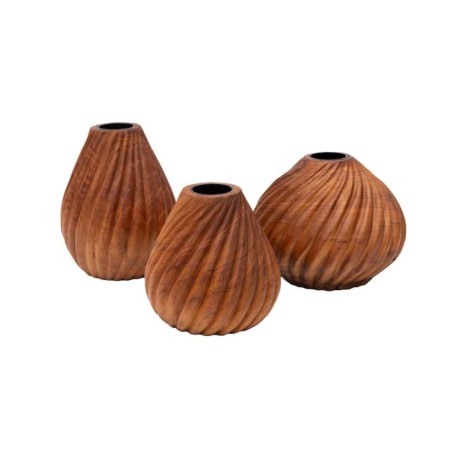 Bougeoir Swirl L Originalhome – Bois de Teck Recyclé & Ambiance Chaleureuse