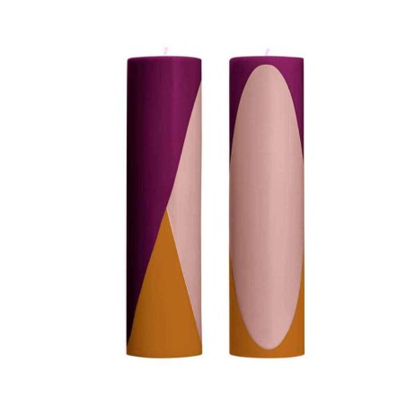 Bougie Pilier Diagonal Tall Earthy Plum – Originalhome, Cire Végétale & Engagement Durable