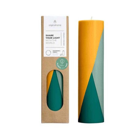 Bougie Pilier Diagonal Tall Ocean Bloom – Originalhome, Cire Végétale & Engagement Durable