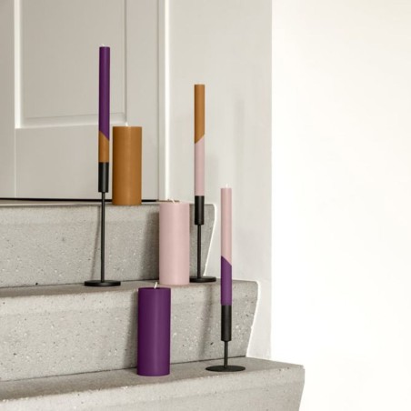 Set 3 Chandelles Diagonales Earthy Plum – Originalhome | Chandelles Végétales & Style