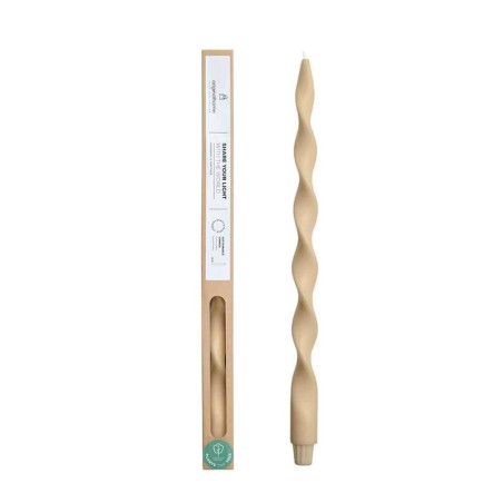 Bougie Big Lazy Spiral Beige 40 cm – Cire végétale artisanale & durable – Originalhome
