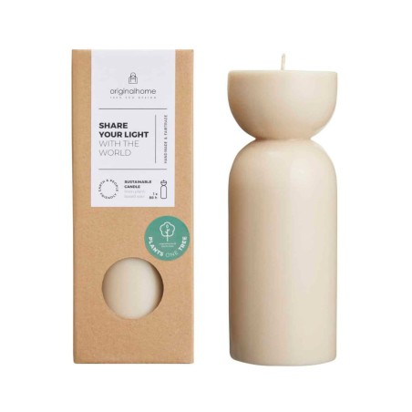 Bougie Tree Candle Beige M – Cire Végétale RSPO, Artisanale & Durable – Originalhome