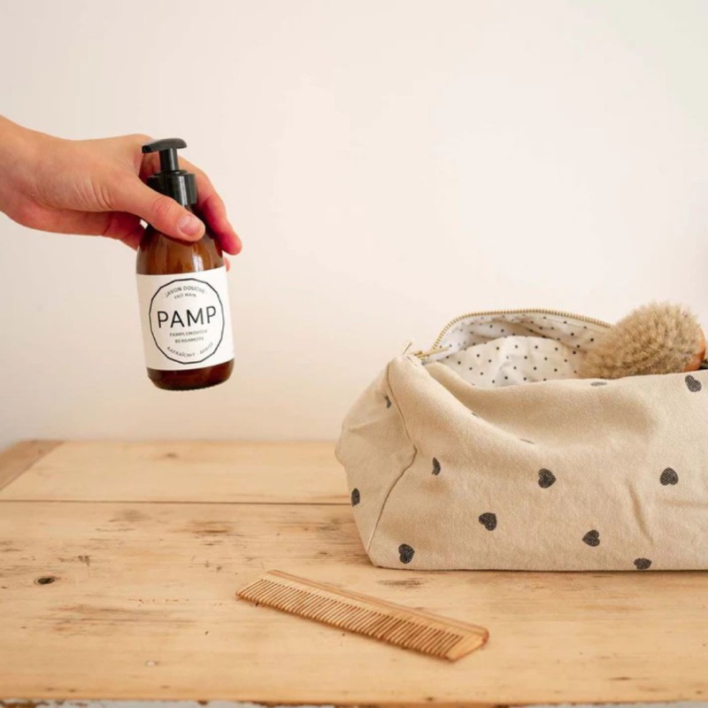 Trousse de toilette Vic Rose in April – 26 × 13 × 12 cm, coton enduit | Lucie in the R