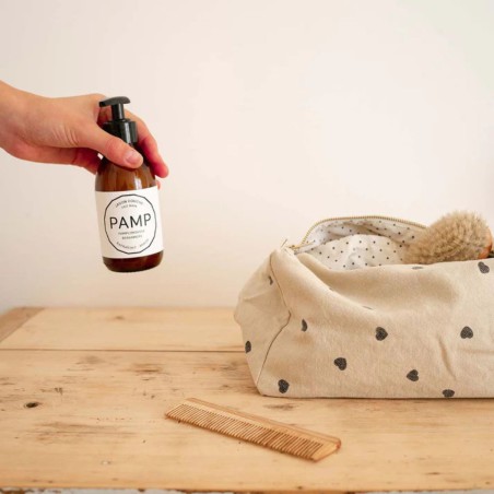 Trousse de toilette Vic Rose in April – 26 × 13 × 12 cm, coton enduit | Lucie in the R