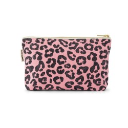 Trousse Sofia – Rose in April | Coton OEKO-TEX, motif léopard fun